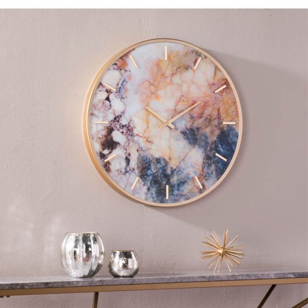 Abstract Marble Wall Clock - Multicolor